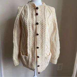 Glenairn Hand Knitted in Donegal Highlands Cardigan Chunky Wool Sweater